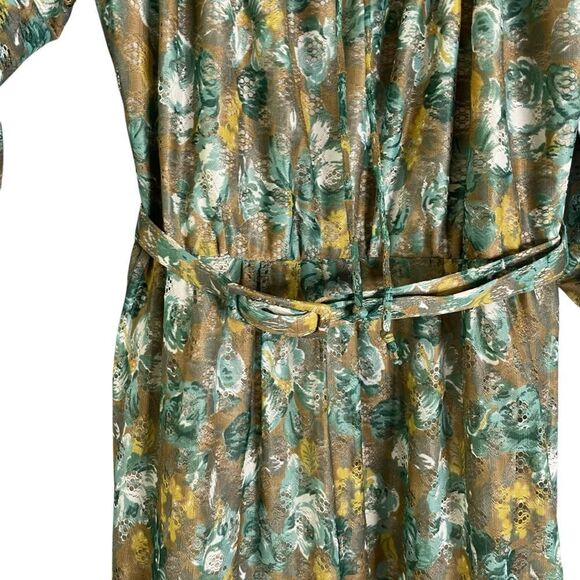 Vintage Kati for Laura Phillips 1970s Maxi Dress Green Blue Floral 12 - Picture 5 of 13